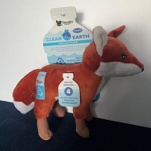 Spunky Pup Clean Earth Fox Plush dog toy